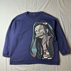 [L] Custom Stitched Nezuko Demon Slayer Sweatshirt